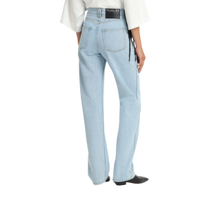MUGLER - Lace-up Detail Straight Jeans