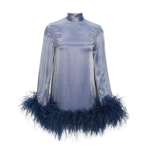 POCHE ROMA - Feathers Satin Dress