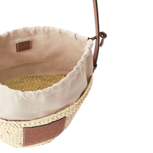 LOEWE - Drawstring Bucket In Palm Leaf And Calfskin