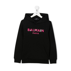 BALMAIN - Logo-Print Long-Sleeve Hoodie