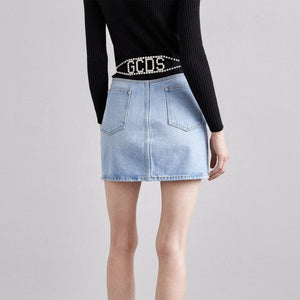 GCDS - Denim Choker Mini Skirt