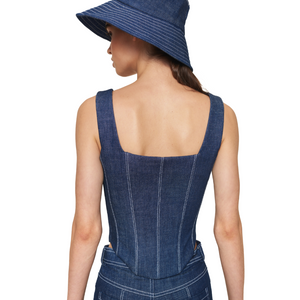 POCHE ROMA - Denim Corset Top