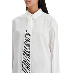 JEAN PAUL GAULTIER - Cotton Popeline Shirt With Printed Tie