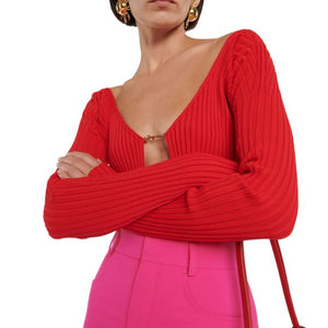 JACQUEMUS - La Maille Pralú Crop Top