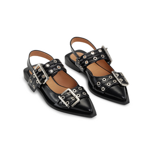 GANNI - Feminine Buckle Ballerinas