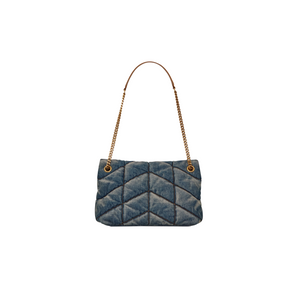 YSL - Puffer Small In Suede And Denim