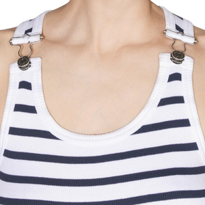 JEAN PAUL GAULTIER - The White Strapped Marinière Tank Top