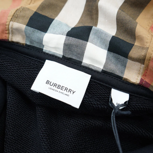 BURBERRY - Check Hood Logo Hoodie
