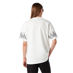 VISION OF SUPER - T-Shirt With Black Embroidered Flames