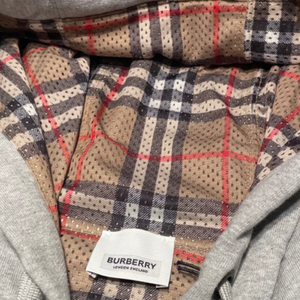 BURBERRY - Hove Mesh Check Logo Zip Up Hoodie