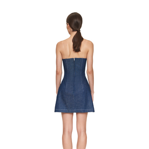 POCHE ROMA - Denim Strapless Dress