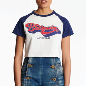 BALMAIN - Vintage Logo Cropped T-Shirt